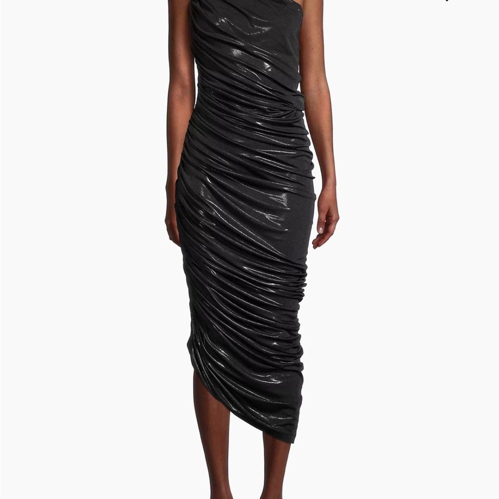 Diana Metallic Ruched One-Shoulder Gown